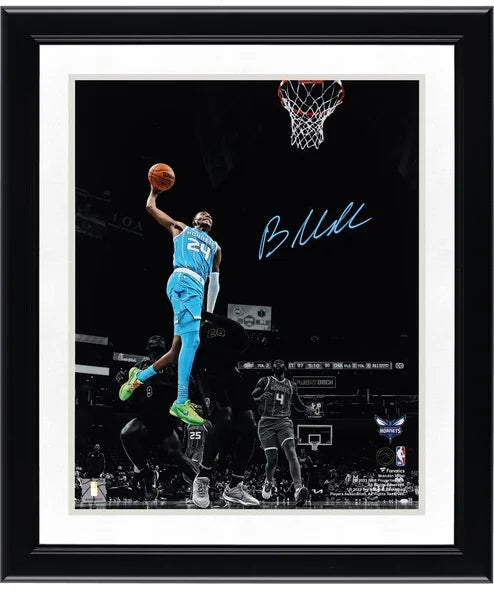 Brandon Miller Signed 11 x 14 Spotlight Dunk Photograph | Charlotte Hornets