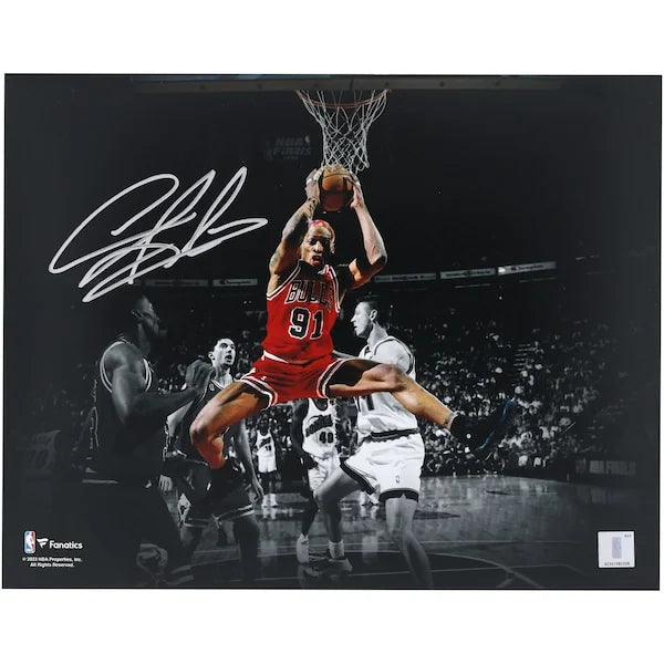 Dennis Rodman Signed Chicago Bulls 11 x 14 Photograph | Silver Ink