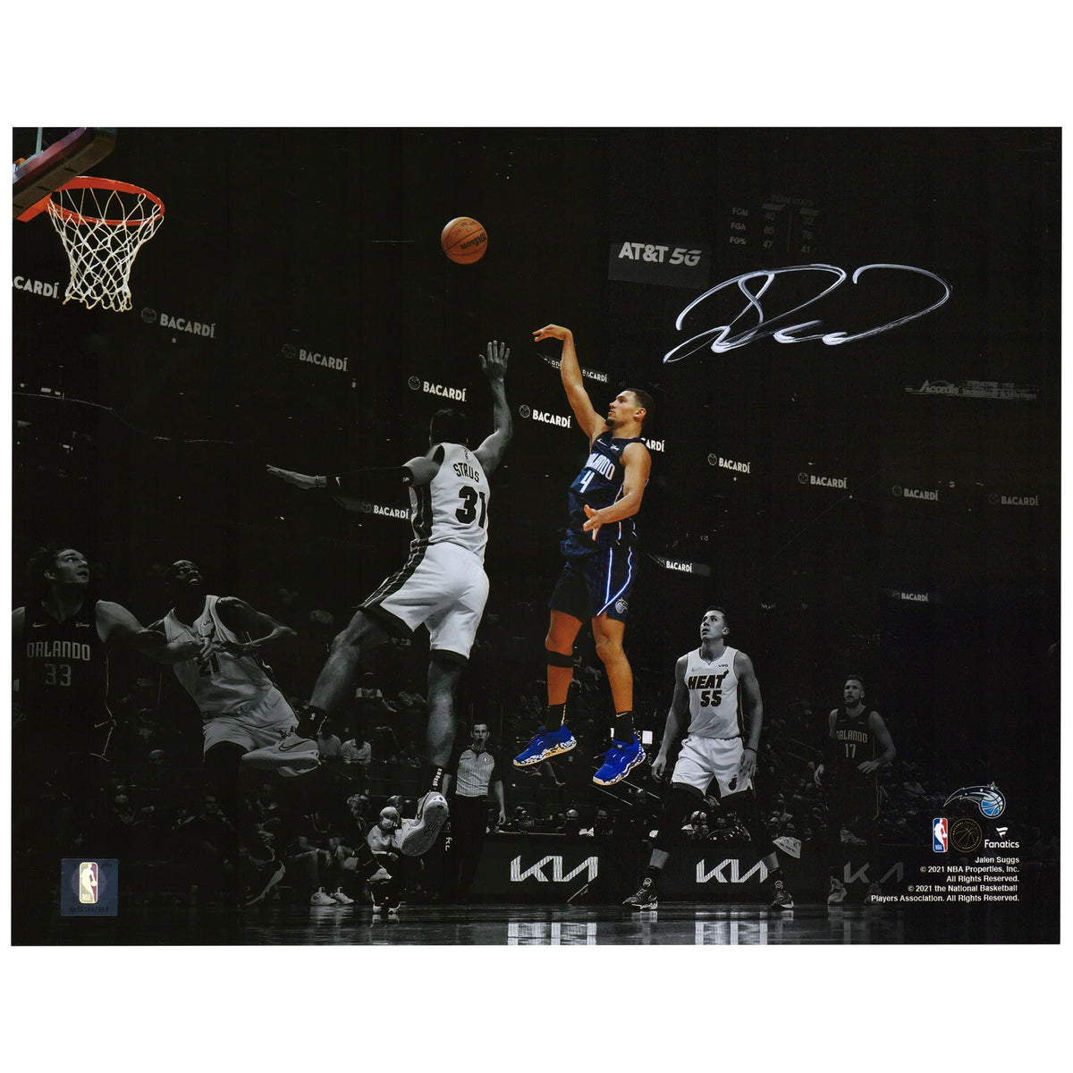 Jalen Suggs Signed 11 x 14 Floater Spotlight Photograph | Orlando Magic