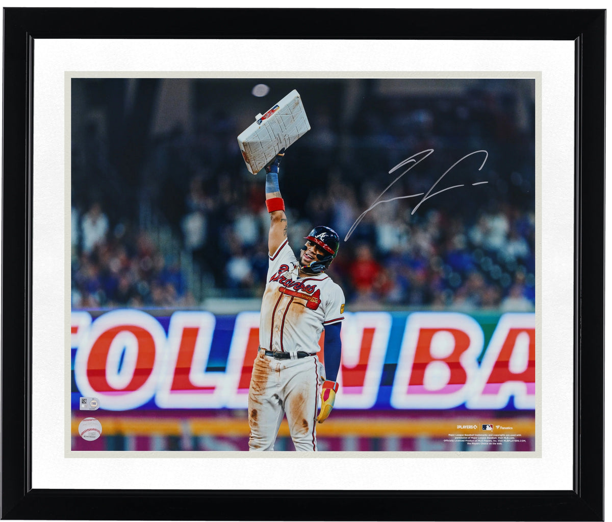 Ronald Acuña Jr. Signed 16 x 20 Photograph | Braves Holding Base