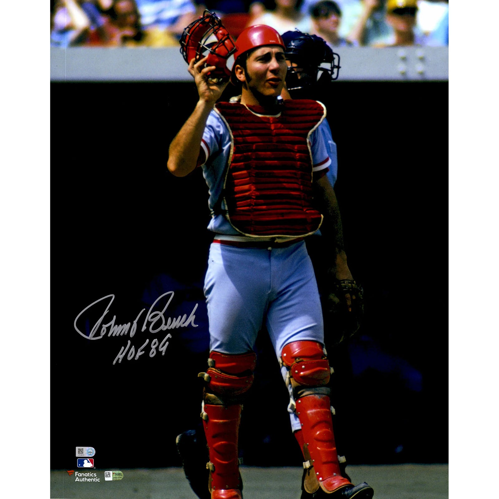 Johnny Bench Signed 16 x 20 Photograph | HOF 89 Inscription