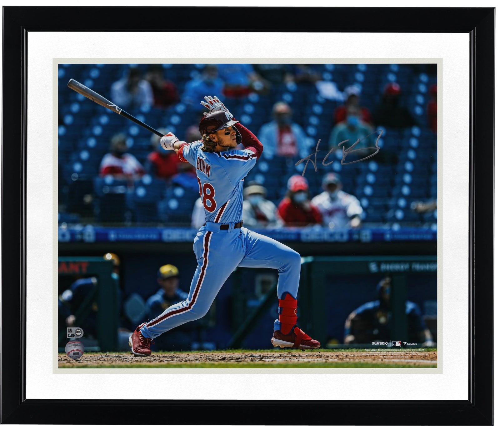 Alec Bohm Signed 16 x 20 Swinging Bat Photo | Philadelphia Phillies