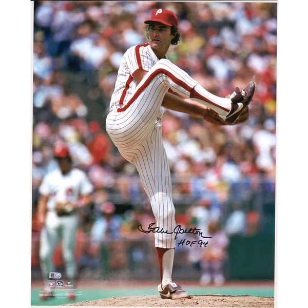 Steve Carlton Signed Phillies 16 x 20 Photograph | HOF 94 Inscription