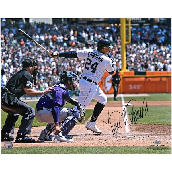 Miguel Cabrera Signed 16 x 20 3000th Hit Photograph | Detroit Tigers