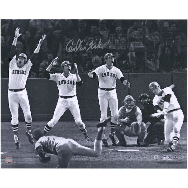 Carlton Fisk Signed 1975 World Series Home Run Photo | 16 x 20