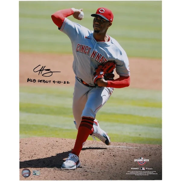 Hunter Greene Signed 16 x 20 Photo | MLB Debut 4-10-22 Inscription