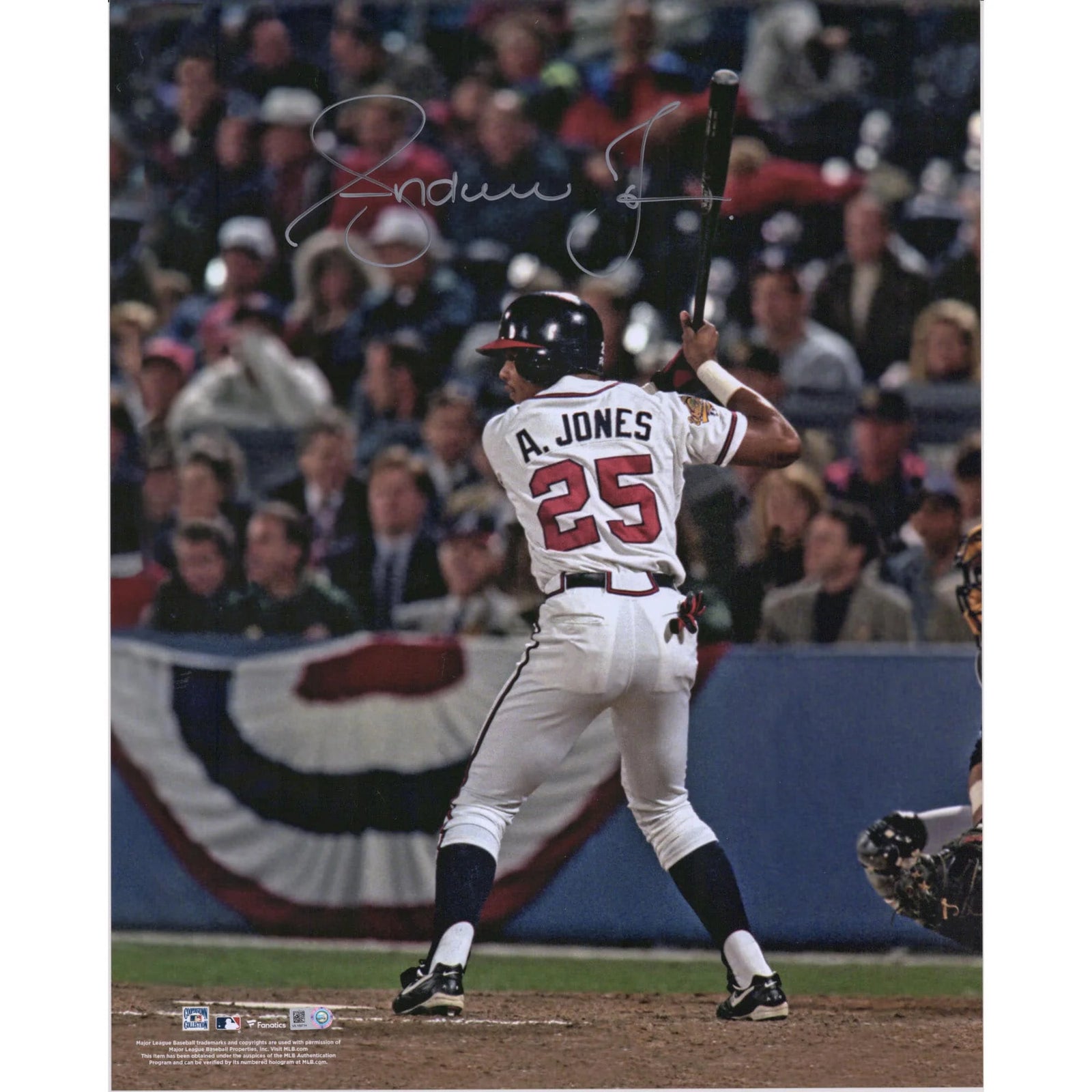 Andruw Jones Signed 16 x 20 Hitting Photograph | Atlanta Braves