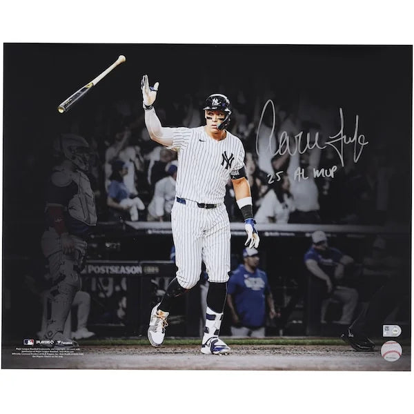 Aaron Judge Signed 16 x 20 Home Run Bat Flip Photo | 2025 AL MVP Inscription