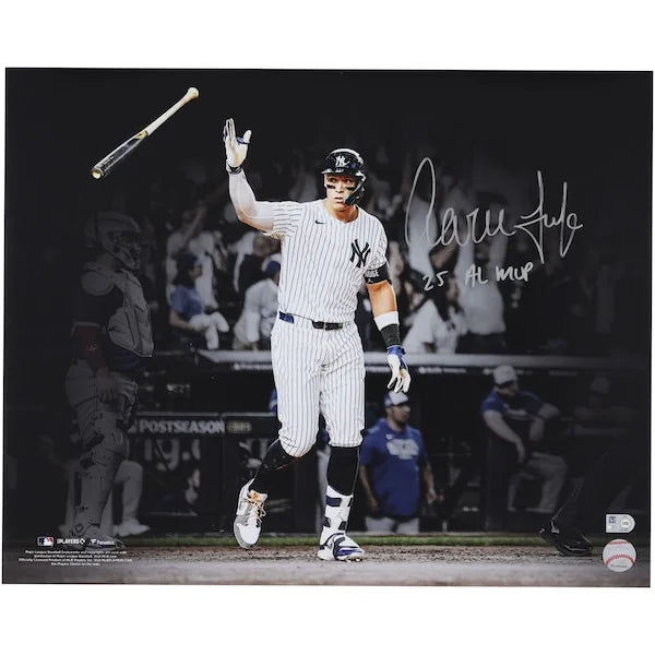 Aaron Judge Signed 16 x 20 Home Run Bat Flip Photo | 2025 AL MVP Inscription