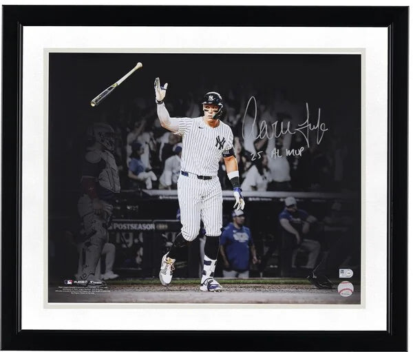 Aaron Judge Signed 16 x 20 Home Run Bat Flip Photo | 2025 AL MVP Inscription