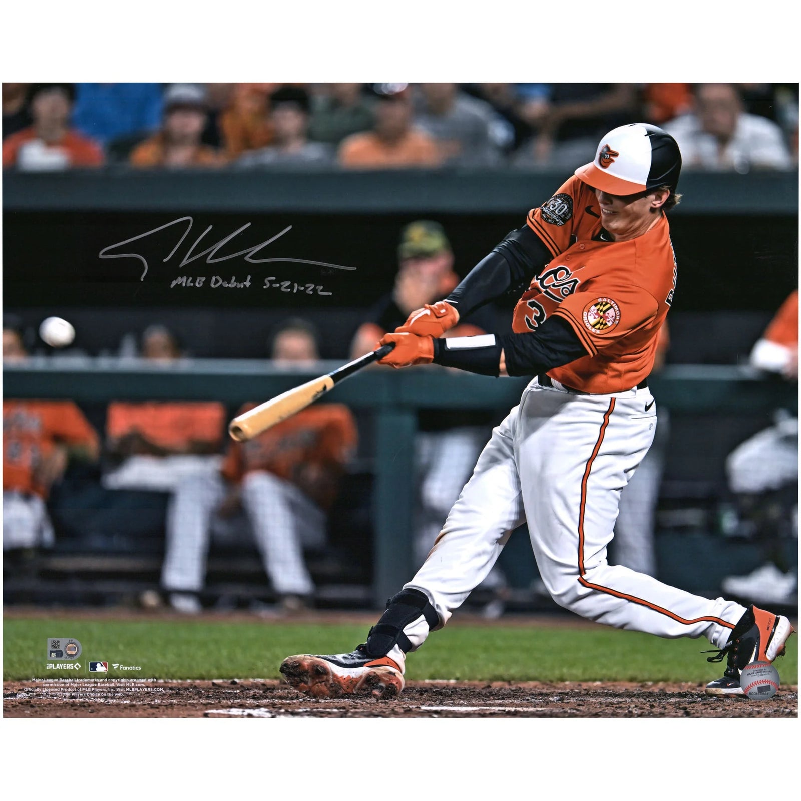 Adley Rutschman Signed 16 x 20 Photograph | MLB Debut 5-21-22 Inscription