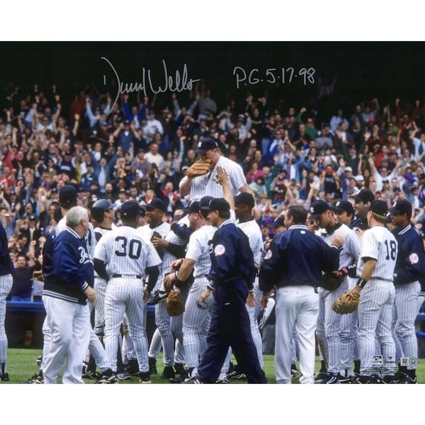 David Wells Signed 16 x 20 Photo | Perfect Game 5-17-98 Inscription