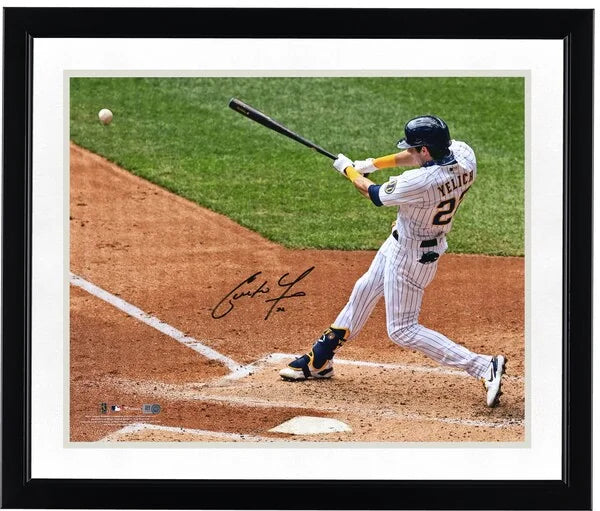 Christian Yelich Signed 16 x 20 Hitting Photograph | Milwaukee Brewers