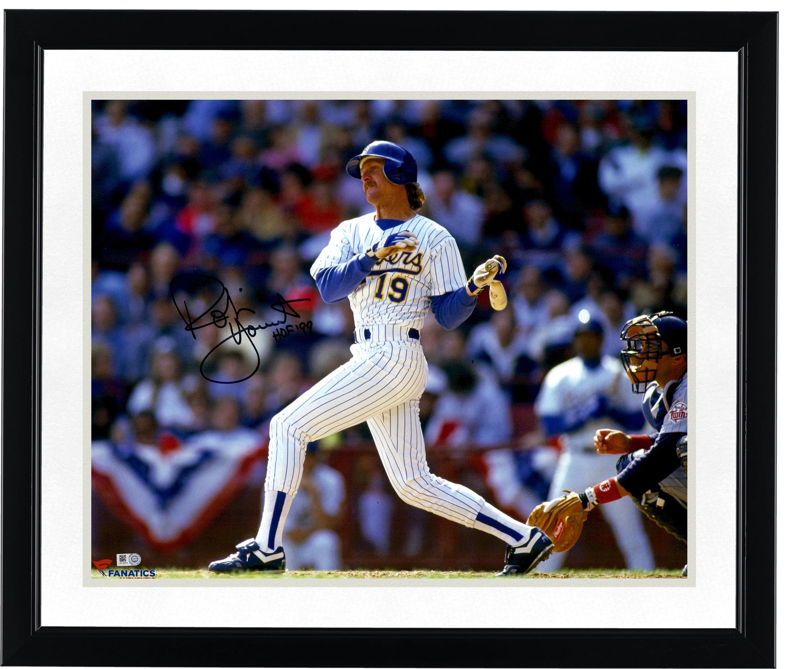 Robin Yount Signed 16 x 20 Photograph | HOF 99 Inscription