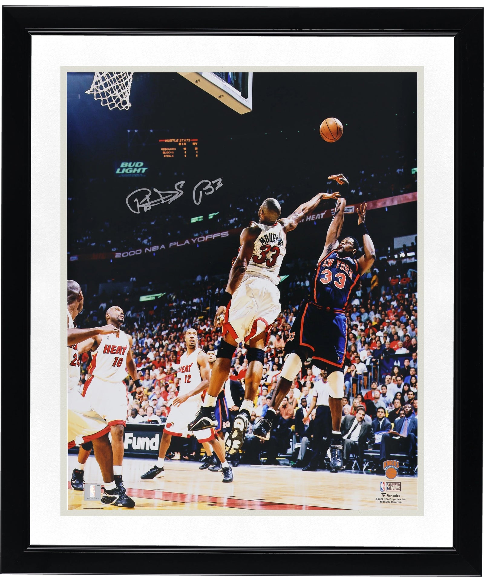 Patrick Ewing Signed 16 x 20 Photo | Knicks Fadeaway vs. Miami Heat