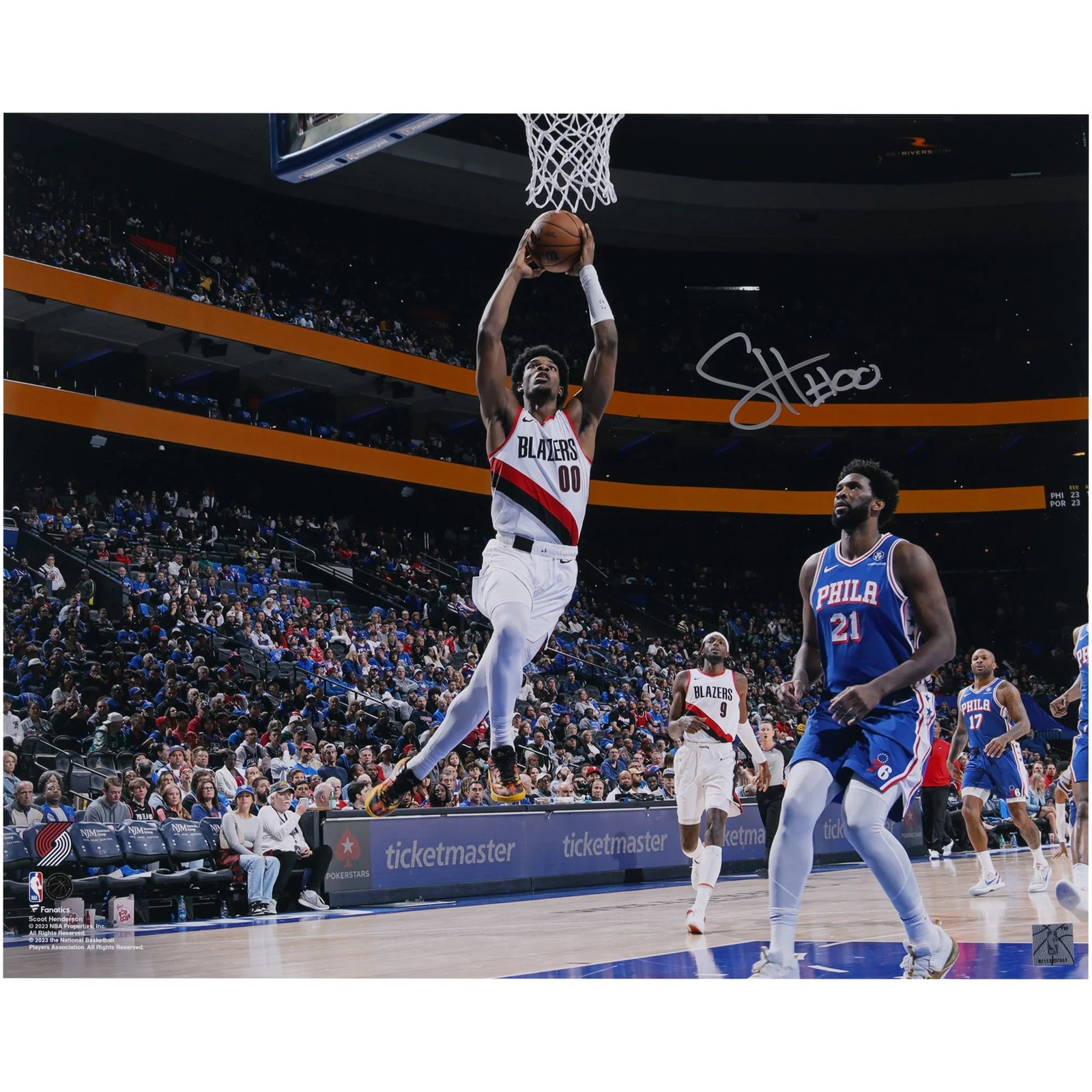 Scoot Henderson Signed 16 x 20 Dunk Photo | Portland Trail Blazers