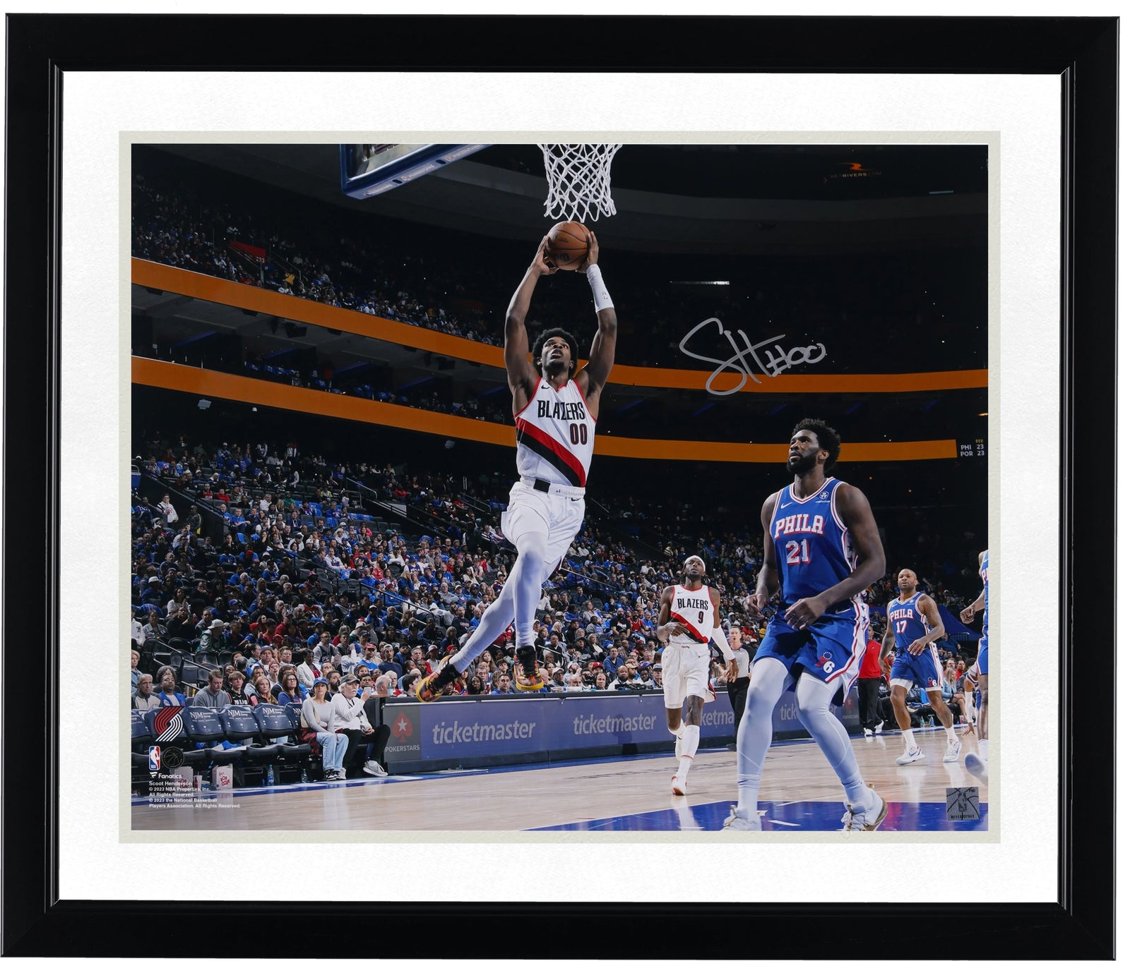 Scoot Henderson Signed 16 x 20 Dunk Photo | Portland Trail Blazers