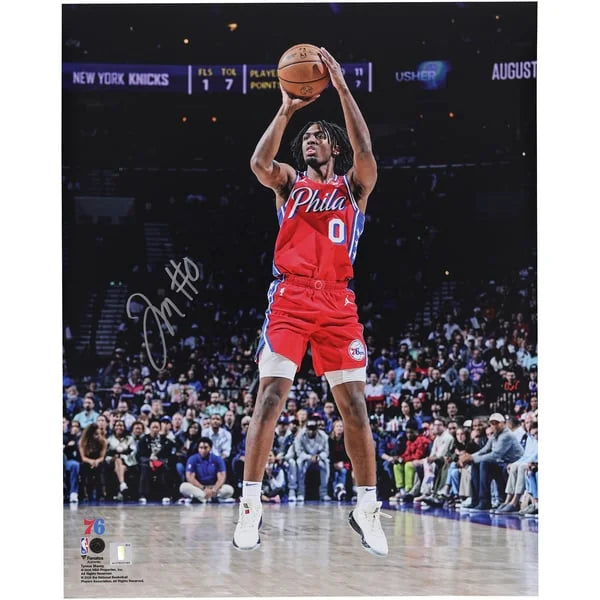 Tyrese Maxey Signed 16 x 20 Shooting Photo | Philadelphia 76ers | W16BKMA0019