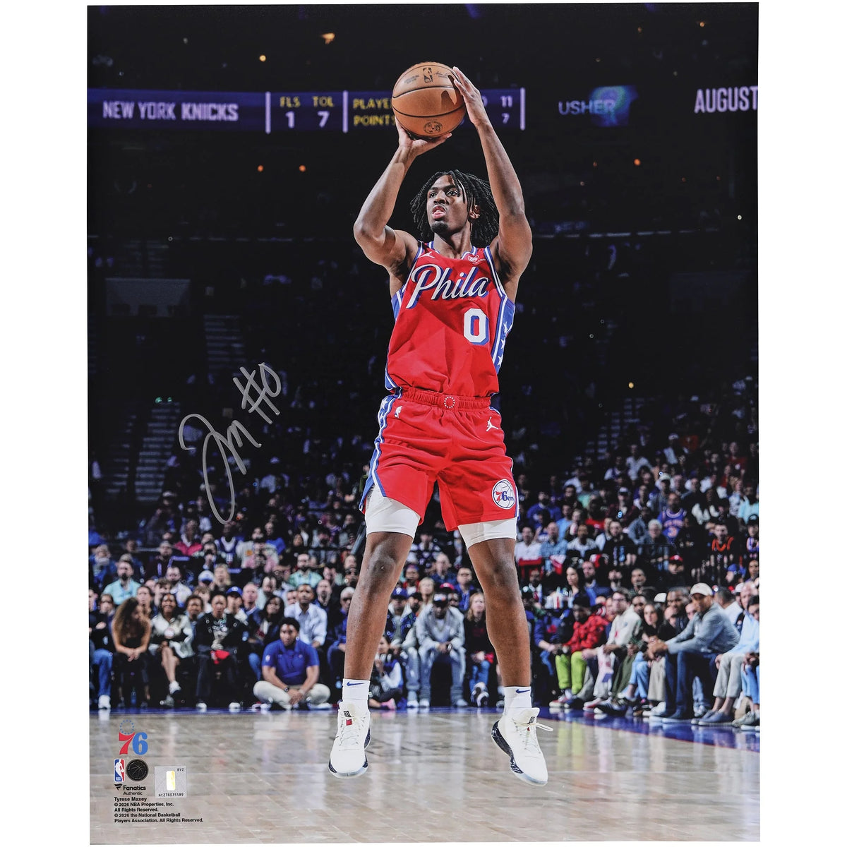 Tyrese Maxey Signed 16 x 20 Shooting Photo | Philadelphia 76ers | W16BKMA0019