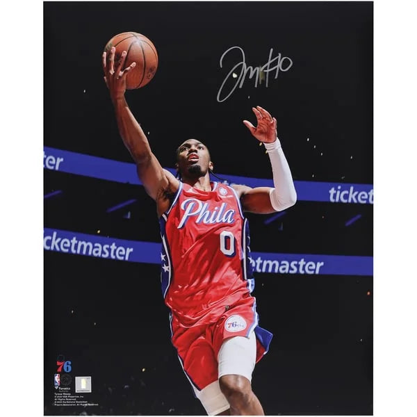 Tyrese Maxey Signed 16 x 20 Layup Photo | Philadelphia 76ers | W16BKMA0020