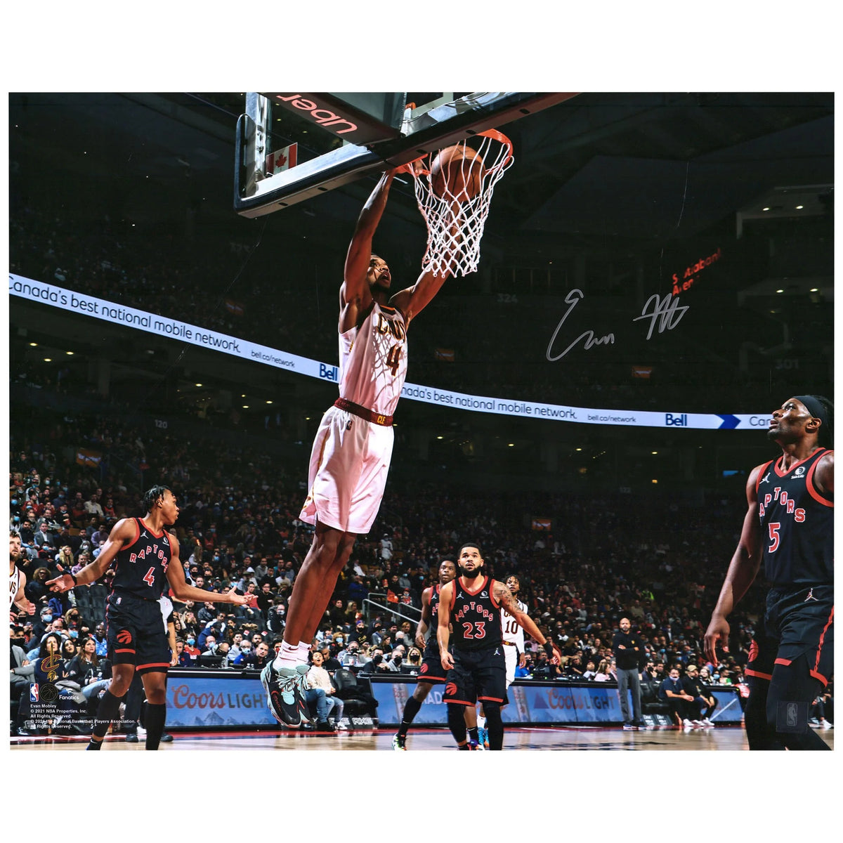 Evan Mobley Signed 16 x 20 Cavaliers Dunk Photograph | Authenticated