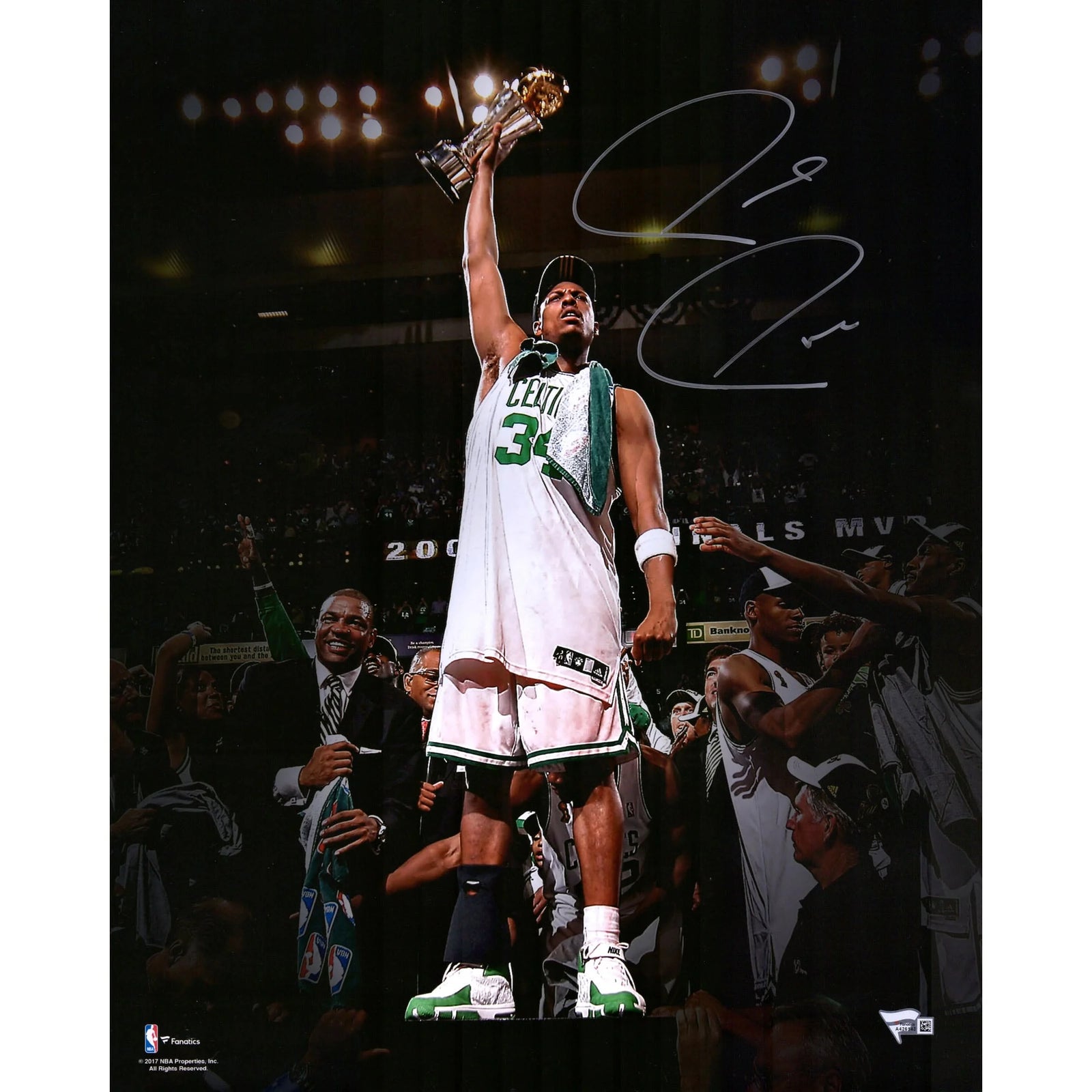 Paul Pierce Signed 16 x 20 Photograph | Boston Celtics Trophy