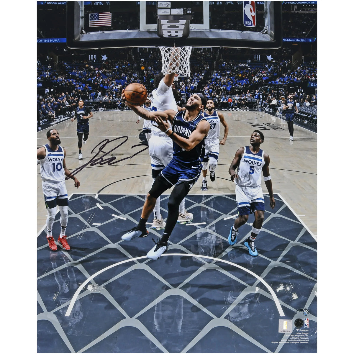Jalen Suggs Signed 16 x 20 Reverse Layup Photograph | Orlando Magic