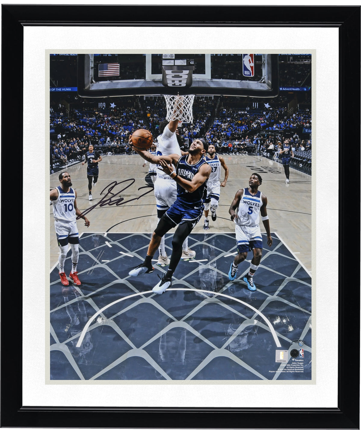 Jalen Suggs Signed 16 x 20 Reverse Layup Photograph | Orlando Magic