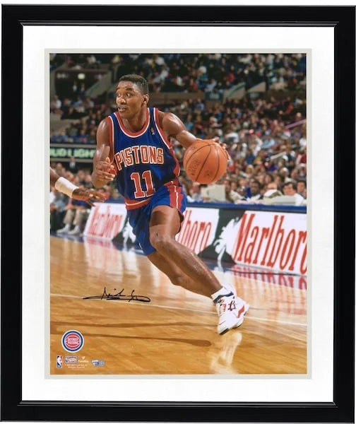 Isiah Thomas Signed 16 x 20 Photo | Detroit Pistons Blue Jersey