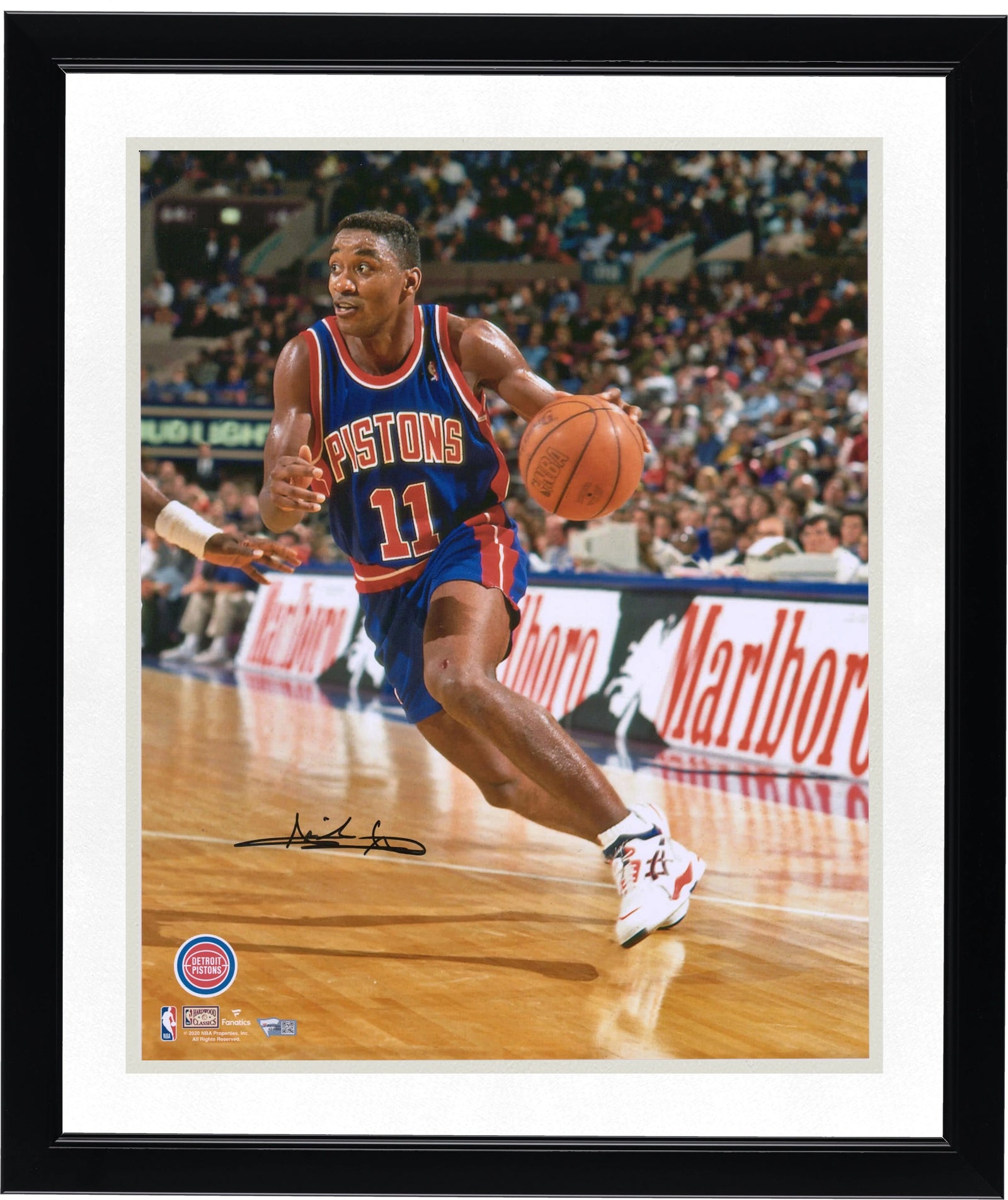 Isiah Thomas Signed 16 x 20 Photo | Detroit Pistons Blue Jersey