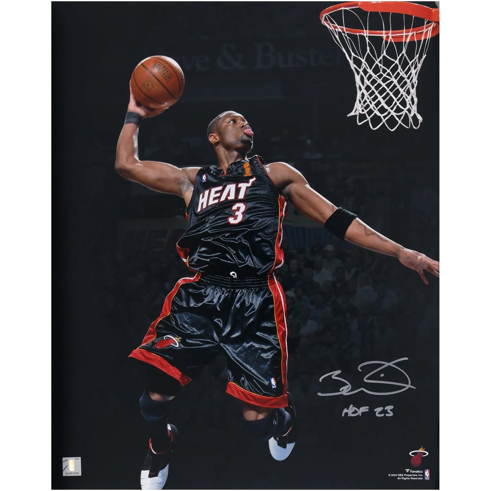 Dwyane Wade Signed 16 x 20 Photo | 2006 NBA Finals HOF 23 Inscription