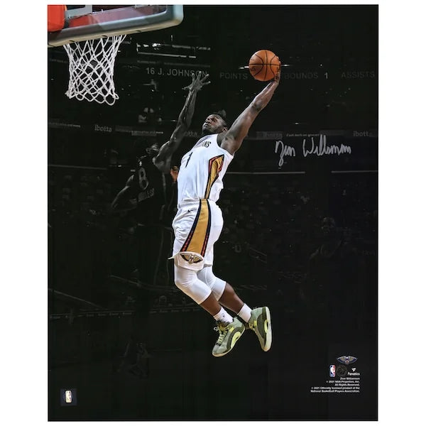 Zion Williamson Signed 16 x 20 Dunk Spotlight Photo | Pelicans