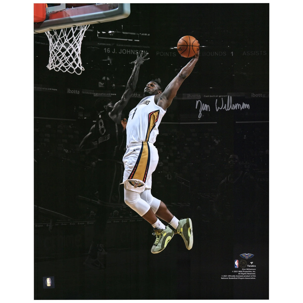 Zion Williamson Signed 16 x 20 Dunk Spotlight Photo | Pelicans