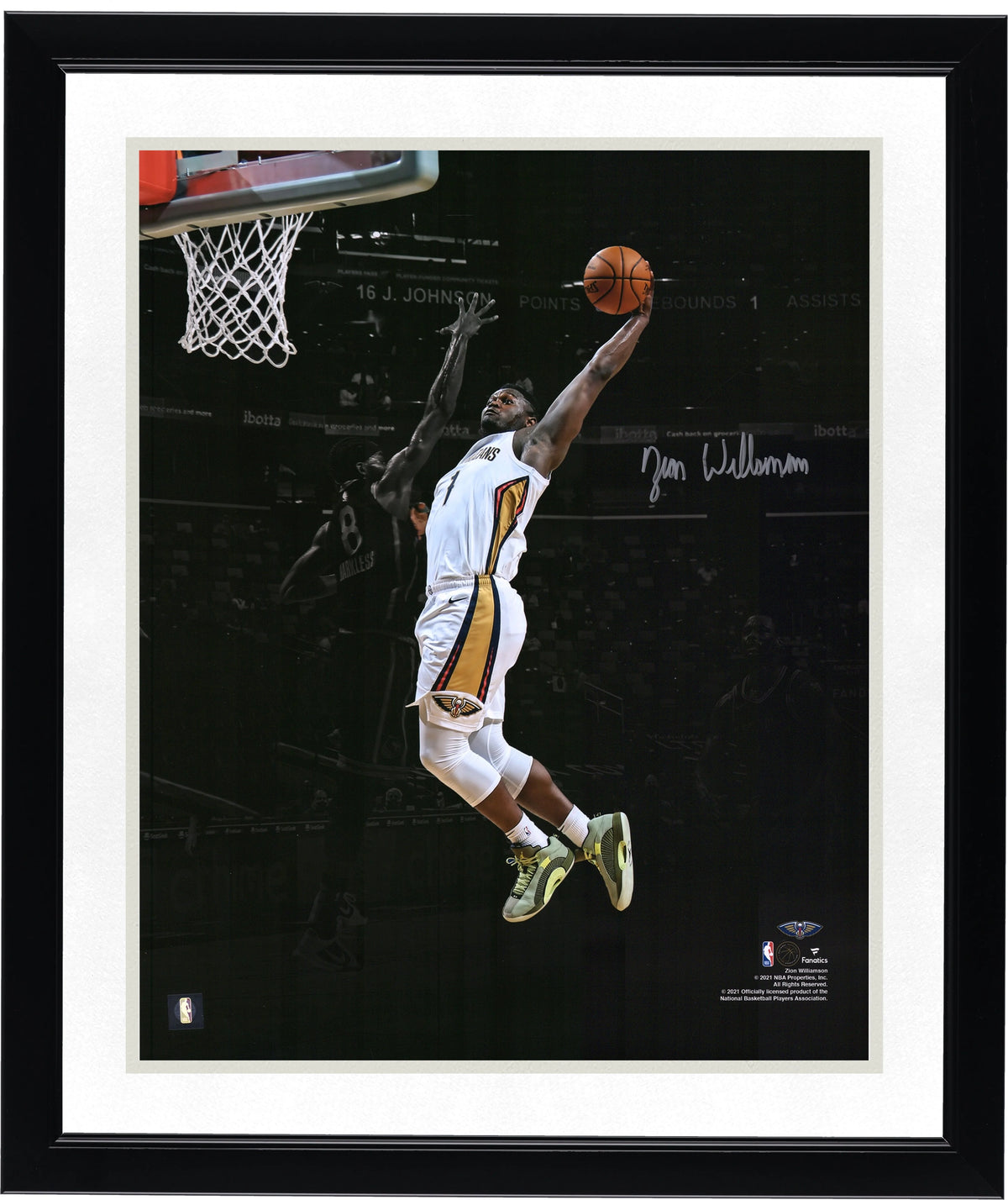 Zion Williamson Signed 16 x 20 Dunk Spotlight Photo | Pelicans