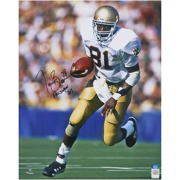Tim Brown Signed Notre Dame 16 x 20 Photo | Heisman '87 Inscription