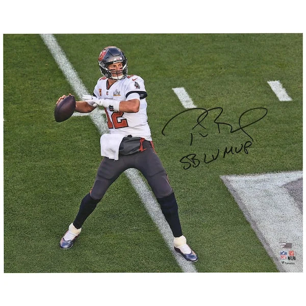 Tom Brady Signed 16 x 20 Super Bowl LV Photo | LV MVP Inscription
