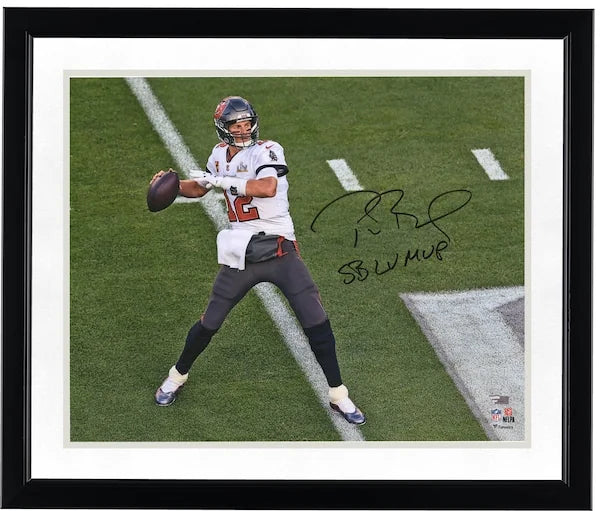 Tom Brady Signed 16 x 20 Super Bowl LV Photo | LV MVP Inscription