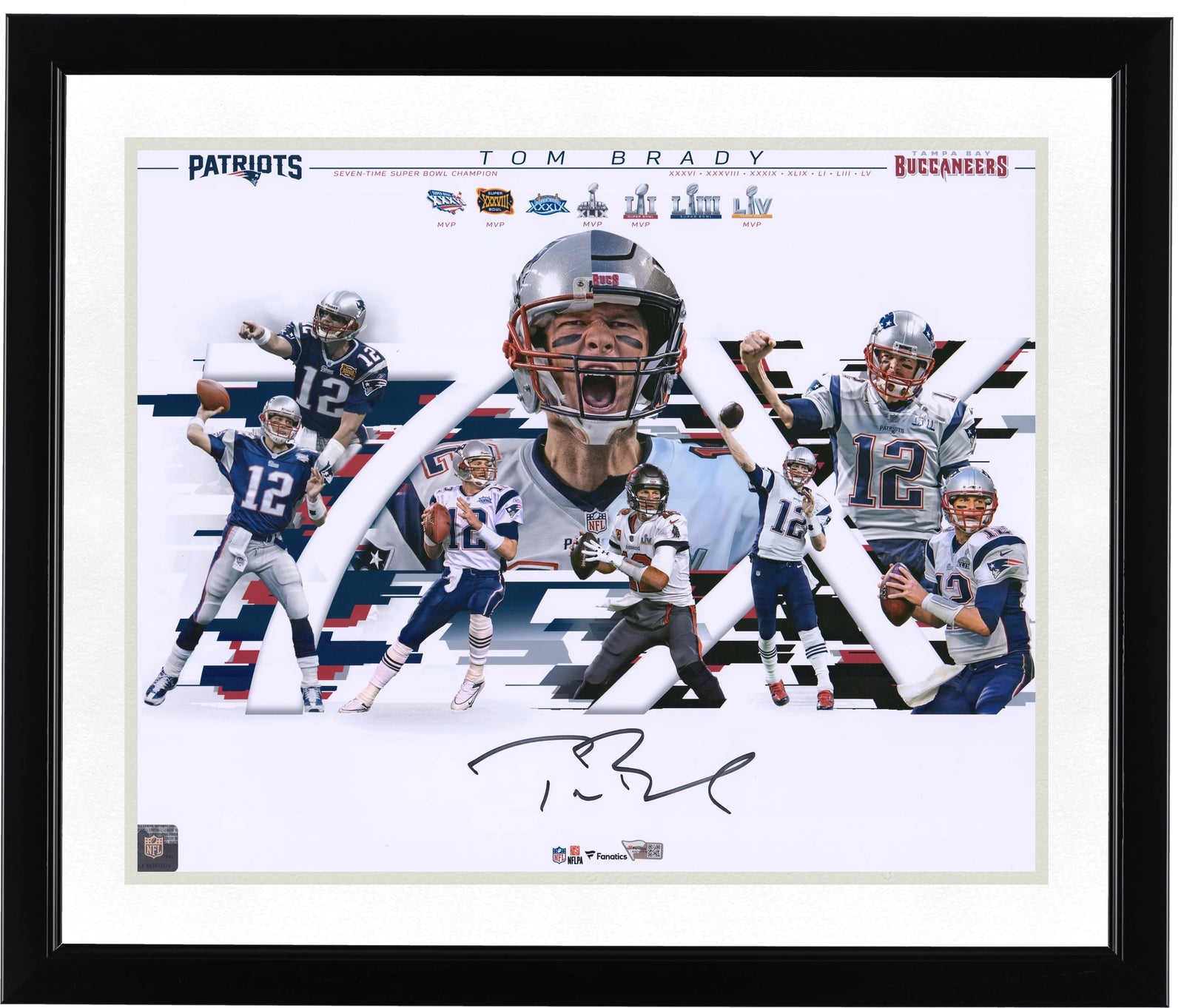 Tom Brady Signed 7-Time Super Bowl Champion Collage | 16 x 20