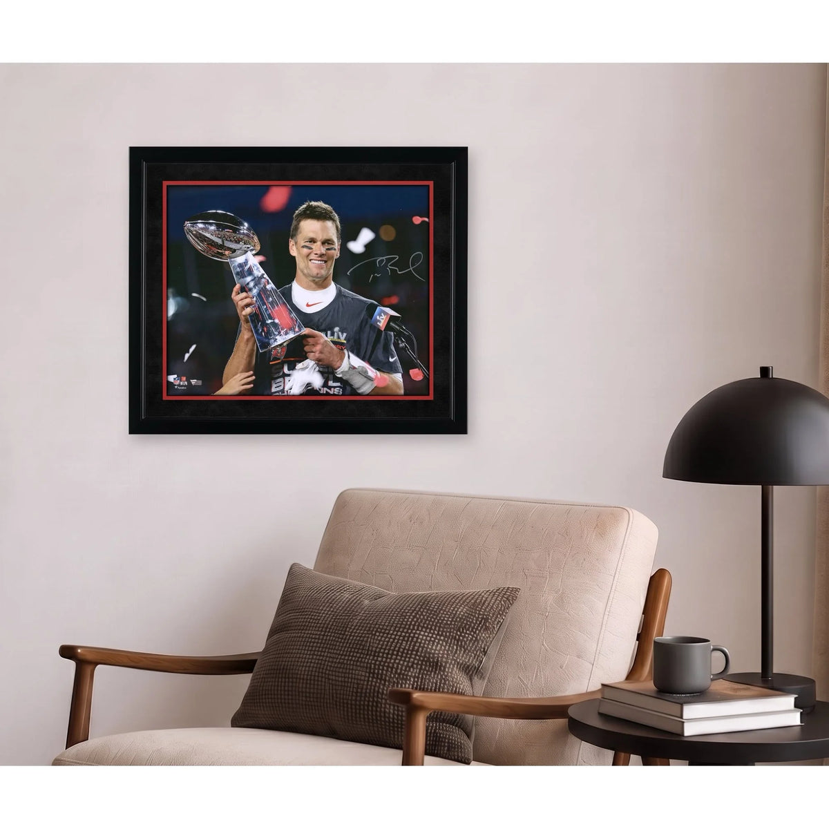 Tom Brady Signed 16 x 20 Super Bowl LV Trophy Photograph | Buccaneers | W16FBBR0140