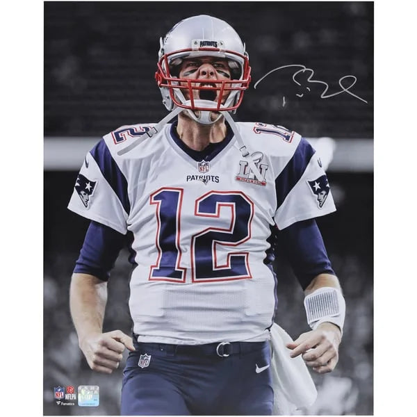 Tom Brady Signed 16 x 20 Super Bowl LI Scream Photo | Patriots | W16FBBR0221
