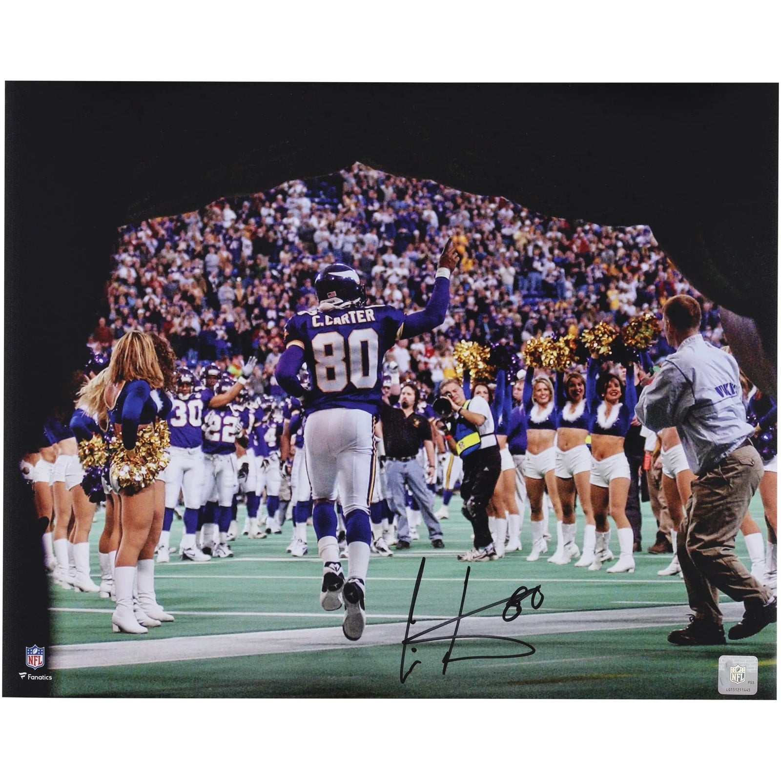 Cris Carter Signed 16 x 20 Photo | Vikings Last Home Game
