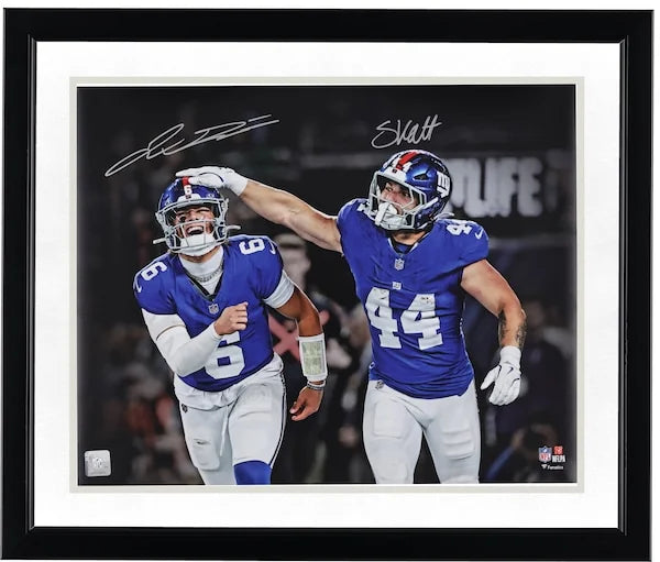 Jaxson Dart & Cam Skattebo Signed Giants 16 x 20 Photo | Eagles Touchdown