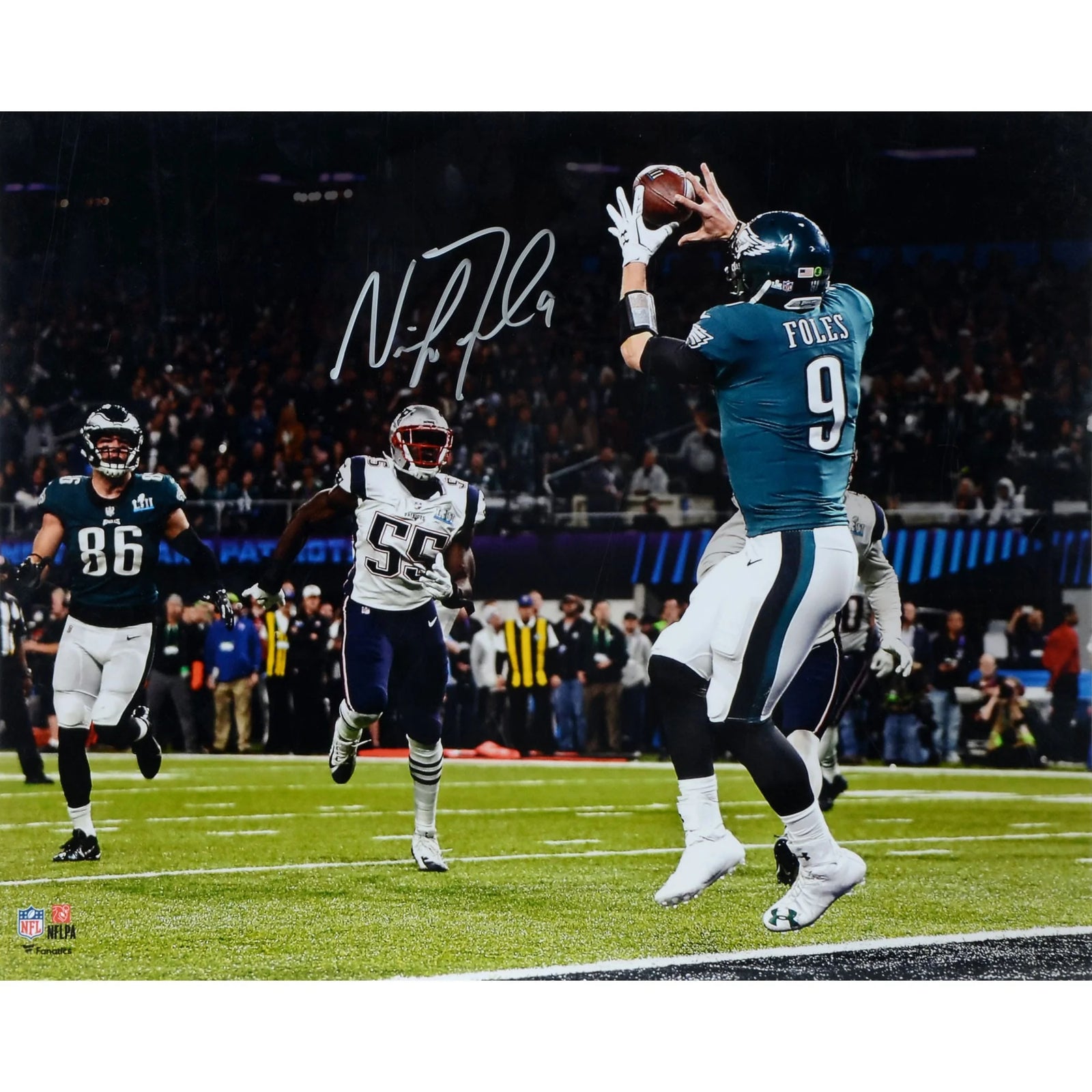 Nick Foles Philadelphia Eagles Super Bowl LII Champions Autographed 16" x 20" Philly Special Touchdown Catch Photograph - F2