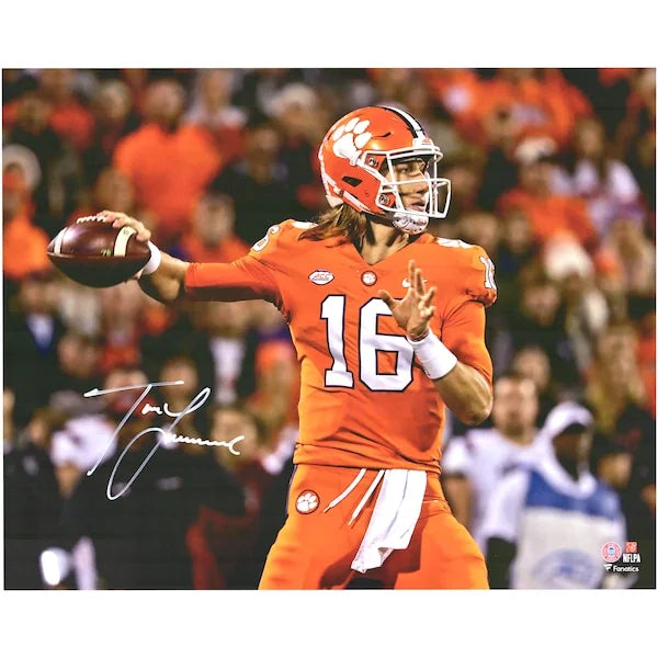 Trevor Lawrence Signed 16 x 20 Clemson Tigers Photograph | Orange Jersey