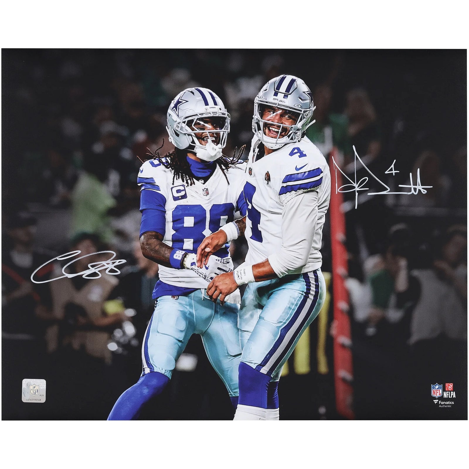 CeeDee Lamb & Dak Prescott Signed 16 x 20 Photo | Dallas Cowboys Celebration