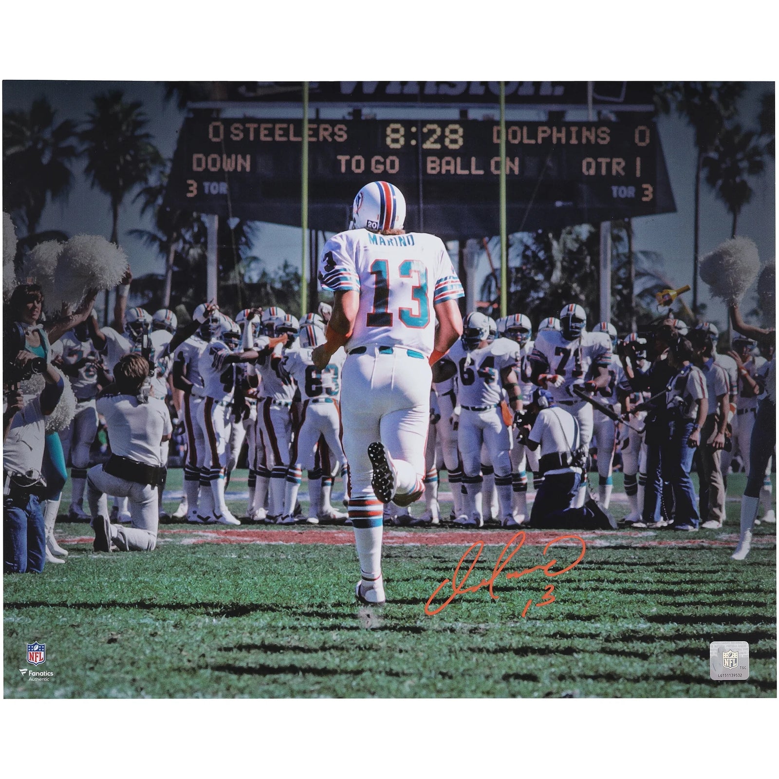 Dan Marino Signed 16 x 20 Orange Bowl Spotlight Photograph | Miami Dolphins
