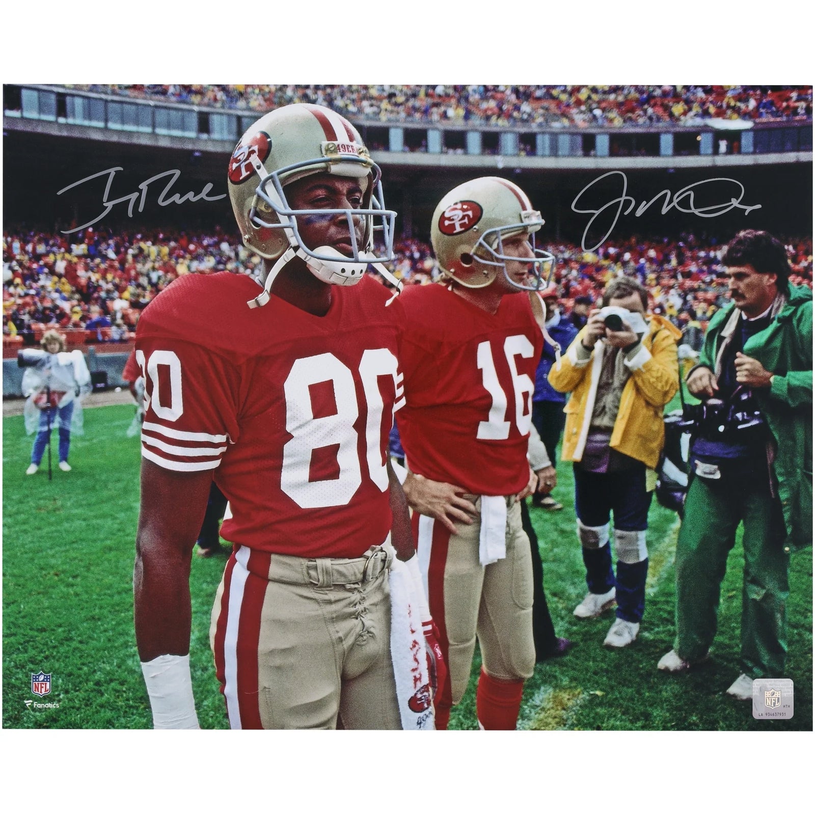 Joe Montana and Jerry Rice Signed 49ers 16 x 20 Photo | Authenticated