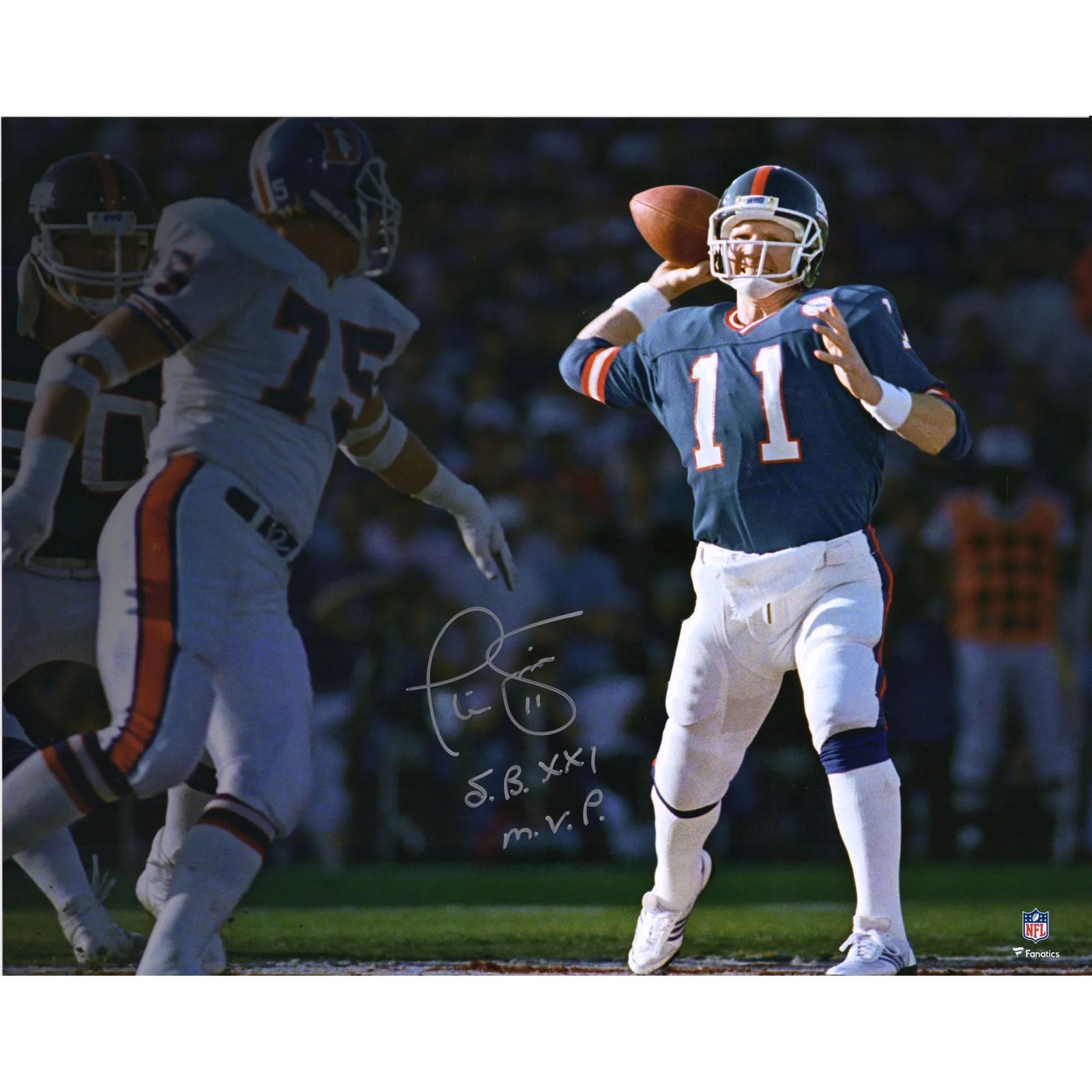 Phil Simms Signed 16 x 20 Photo | Super Bowl XXI MVP Inscription