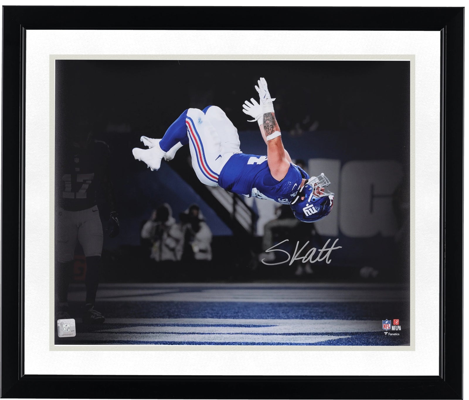 Cam Skattebo Signed 16 x 20 2025 Photo | Giants Week 3 Touchdown