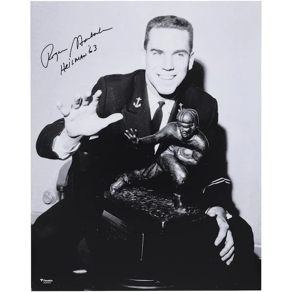 Roger Staubach Signed 16 x 20 Heisman Trophy Photo | Heisman '63 Inscription
